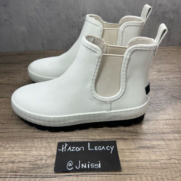 Sperry~Youth Girls~”Torrent Chelsea” White Matte Waterproof Rain Boots~Size 3.5/ - Picture 1 of 9